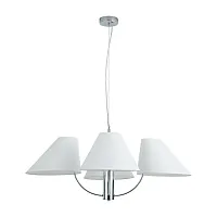 Люстра подвесная Рондо (Rondo) A4086LM-4CC Arte Lamp белая на 4 лампы, основание хром в стиле современный Люстра подвесная Рондо (Rondo) A4086LM-4CC Arte Lamp белая на 4 лампы, основание хром в стиле современный